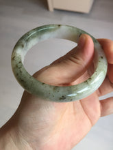 Load image into Gallery viewer, 56.4mm Certificated dark green/black/white with floating seaweed jadeite jade bangle BP21-4072
