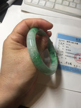 Load image into Gallery viewer, 58mm certified 100% natural Type A sunny green red jadeite jade bangle PB166-4659
