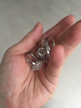 Load image into Gallery viewer, 100% Natural icy white clear ShuiMo Jade(水沫玉,foam of the water, quartzite) ring XY106
