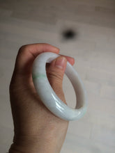 Load image into Gallery viewer, 57mm certified Type A 100% Natural sunny green/white Jadeite Jade bangle AC72-1479
