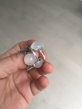 Load image into Gallery viewer, 100% Natural icy white clear ShuiMo Jade(水沫玉,foam of the water, quartzite) ring XY106
