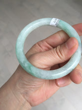 Load image into Gallery viewer, 56.5mm 100% natural type A white/sunny green round cut jadeite jade bangle BL109
