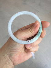 Load image into Gallery viewer, 55.6mm 100% natural Type A light green white slim round cut jadeite jade bangle BM105-4529
