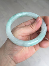 Load image into Gallery viewer, 56.5mm 100% natural type A white/sunny green round cut jadeite jade bangle BL109
