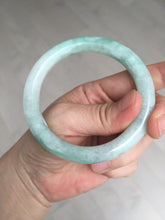 Load image into Gallery viewer, 56.5mm 100% natural type A white/sunny green round cut jadeite jade bangle BL109
