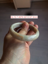 Load image into Gallery viewer, 53-57mm Type A 100% Natural light green/white Jadeite Jade bangle (with defects) group GL15

