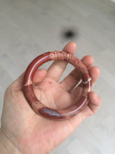Load image into Gallery viewer, 57.3mm 100% natural red/pink round cut red jasper stone bangle XY76
