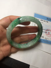 Load image into Gallery viewer, 58mm certified 100% natural Type A sunny green red jadeite jade bangle PB166-4659
