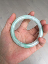 Load image into Gallery viewer, 56.5mm 100% natural type A white/sunny green round cut jadeite jade bangle BL108
