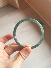 Load image into Gallery viewer, 57.2mm Certified Type A 100% Natural deep sea green/blue/gray/black slim round cut Guatemala Jadeite bangle BK92-3375
