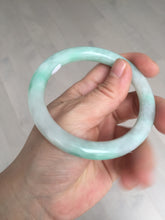 Load image into Gallery viewer, 56.5mm 100% natural type A white/sunny green round cut jadeite jade bangle BL108
