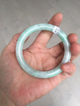 Load image into Gallery viewer, 56.5mm 100% natural type A white/sunny green round cut jadeite jade bangle BL108
