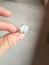 Load image into Gallery viewer, 100% Natural icy white clear ShuiMo Jade(水沫玉,foam of the water, quartzite) ring XY106
