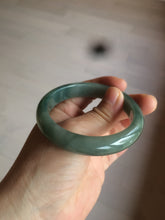 Load image into Gallery viewer, 54.8mm certified type A 100% Natural oily dark green/gray Jadeite Jade bangle M90-2873
