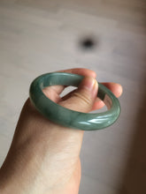 Load image into Gallery viewer, 54.8mm certified type A 100% Natural oily dark green/gray Jadeite Jade bangle M90-2873
