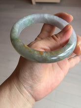 Load image into Gallery viewer, 61mm Certified Type A 100% Natural white/light purple/brown/yellow/gray (FU LU SHOU) Jadeite Jade bangle BF106-8636
