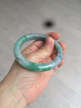 Load image into Gallery viewer, 54.5mm certificated Type A 100% Natural sunny green/dark green/black Jadeite Jade bangle Z133-2356
