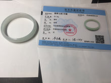 Load image into Gallery viewer, 48mm certified 100% natural Type A icy watery green white oval jadeite jade bangle BH84-9112
