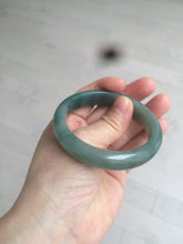 Load image into Gallery viewer, 54.8mm certified type A 100% Natural oily dark green/gray Jadeite Jade bangle M90-2873
