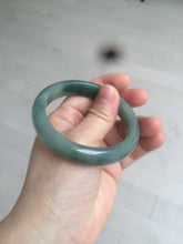 Load image into Gallery viewer, 54.8mm certified type A 100% Natural oily dark green/gray Jadeite Jade bangle M90-2873
