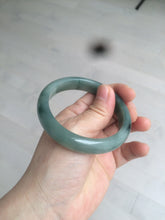 Load image into Gallery viewer, 54.8mm certified type A 100% Natural oily dark green/gray Jadeite Jade bangle M90-2873
