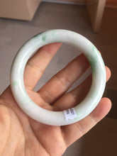 Load image into Gallery viewer, 57.8mm certified type A 100% Natural sunny green/white chubby round cut jadeite jade bangle BP9-4996
