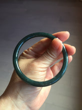 Load image into Gallery viewer, 60mm Certified Type A 100% Natural dark green/blue/gray with Guatemala slim round cut Jadeite bangle BG205-8850
