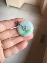 Load image into Gallery viewer, 27.8/6.1mm Type A 100% Natural sunny green light purple red Jadeite Jade Safety Guardian Button donuts Pendant group BP108
