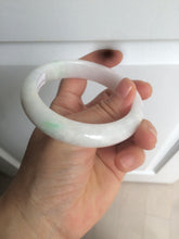 Load image into Gallery viewer, 57mm certified Type A 100% Natural sunny green/white Jadeite Jade bangle AC72-1479
