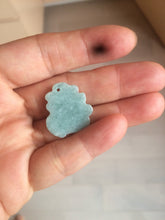 Load image into Gallery viewer, 100% Natural icy watery blue/green/gray jadeite jade blessed fortune pendant BG7
