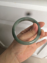 Load image into Gallery viewer, 54.8mm certified type A 100% Natural oily dark green/gray Jadeite Jade bangle M90-2873
