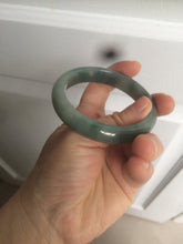 Load image into Gallery viewer, 54.8mm certified type A 100% Natural oily dark green/gray Jadeite Jade bangle M90-2873
