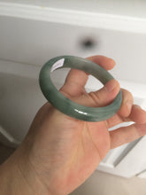 Load image into Gallery viewer, 54.8mm certified type A 100% Natural oily dark green/gray Jadeite Jade bangle M90-2873
