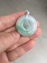 Load image into Gallery viewer, 27.8/6.1mm Type A 100% Natural sunny green light purple red Jadeite Jade Safety Guardian Button donuts Pendant group BP108
