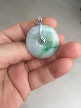 Load image into Gallery viewer, 27.8/6.1mm Type A 100% Natural sunny green light purple red Jadeite Jade Safety Guardian Button donuts Pendant group BP108
