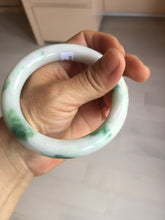 Load image into Gallery viewer, 57.8mm certified type A 100% Natural sunny green/white chubby round cut jadeite jade bangle BP9-4996
