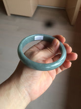 Load image into Gallery viewer, 62.5mm Certified Type A 100% Natural light blue/gray Guatemala Jadeite bangle BF56-1426
