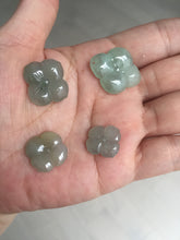 Load image into Gallery viewer, Type A 100% Natural icy watery light green/gray jadeite Jade flower Pendant BQ41
