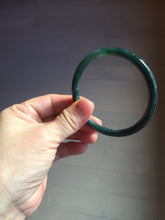 Load image into Gallery viewer, 59mm Certified Type A 100% Natural dark green/blue/gray with Guatemala slim round cut Jadeite bangle BG204-8847
