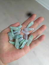 Load image into Gallery viewer, 100% natural type A icy watery sunny green/purple a pearl in my palm (apple of my eye, 掌上明珠) Jadeite jade bead AQ72
