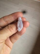 Load image into Gallery viewer, 100% natural type A icy watery sunny green/purple a pearl in my palm (apple of my eye, 掌上明珠) Jadeite jade bead AQ72
