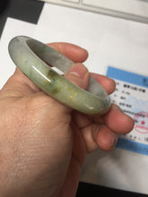 Load image into Gallery viewer, 51mm certified Type A 100% Natural icy watery dark green yellow black(WuJi) oval Jadeite Jade bangle BM111-2668
