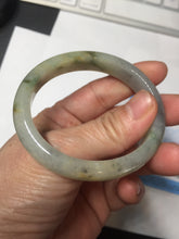 Load image into Gallery viewer, 51mm certified Type A 100% Natural icy watery dark green yellow black(WuJi) oval Jadeite Jade bangle BM111-2668
