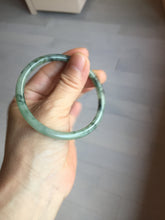 Load image into Gallery viewer, 55.6mm Certified Type A 100% Natural green/black/gray with dark green floating flowers slim round cut Jadeite bangle PD45-5754
