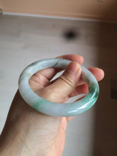 Load image into Gallery viewer, 56.4mm certificated Type A 100% Natural sunny green/white Jadeite Jade bangle Z131-2354
