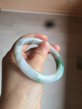 Load image into Gallery viewer, 56.4mm certificated Type A 100% Natural sunny green/white Jadeite Jade bangle Z131-2354
