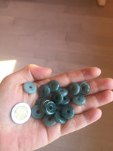 Load image into Gallery viewer, 15mm Type A 100% Natural blue light green dark green gray Guatemala Jadeite Jade Safety Guardian Button donuts Pendant group AU82
