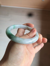 Load image into Gallery viewer, 56.4mm certificated Type A 100% Natural sunny green/white Jadeite Jade bangle Z131-2354
