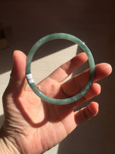 Load image into Gallery viewer, 61.5mm Certified Type A 100% Natural light green/blue/gray Guatemala slim round cut Jadeite bangle BP218-3809
