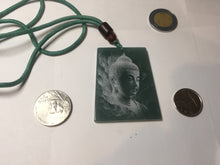 Load image into Gallery viewer, 100% Natural type A green/blue/gray Guatemala jadeite Jade shadow carving buddha pendant necklace BP114
